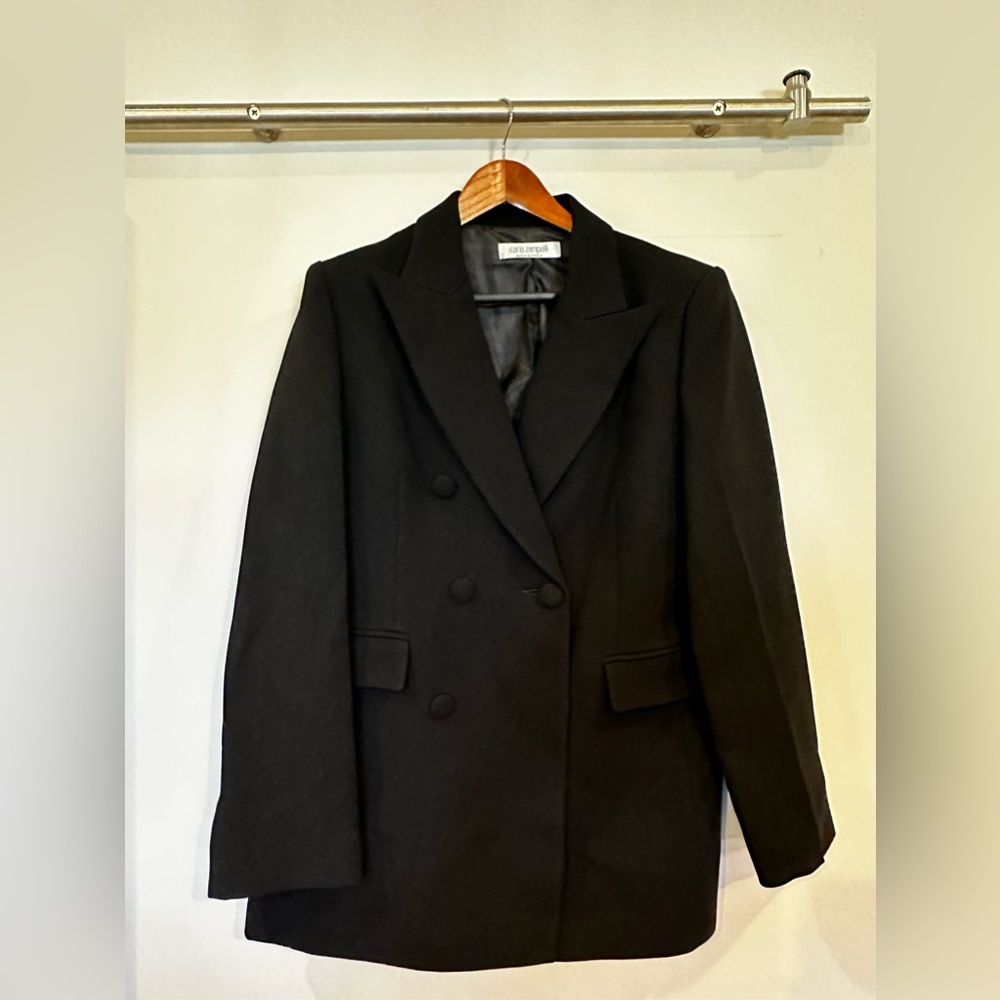 Carla Zampatti Double-breasted crepe blazer